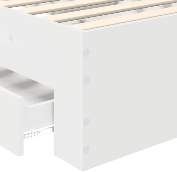 vidaXL Bettrahmen mit Kopfteil Weiß 90x190 cm Holzwerkstoff 3411359 Bild 9