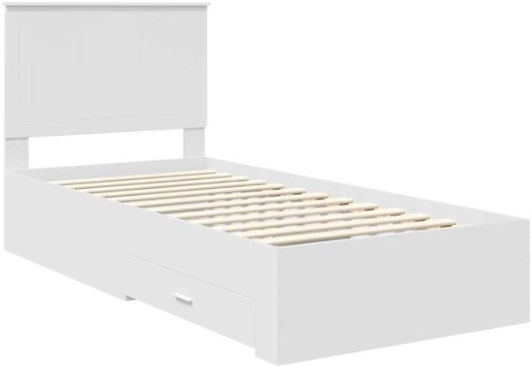 vidaXL Bettrahmen mit Kopfteil Weiß 90x190 cm Holzwerkstoff 3411359 Bild 3