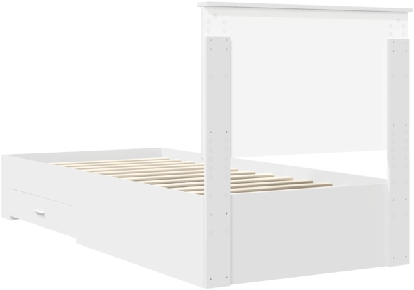 vidaXL Bettrahmen mit Kopfteil Weiß 90x190 cm Holzwerkstoff 3411359 Bild 8