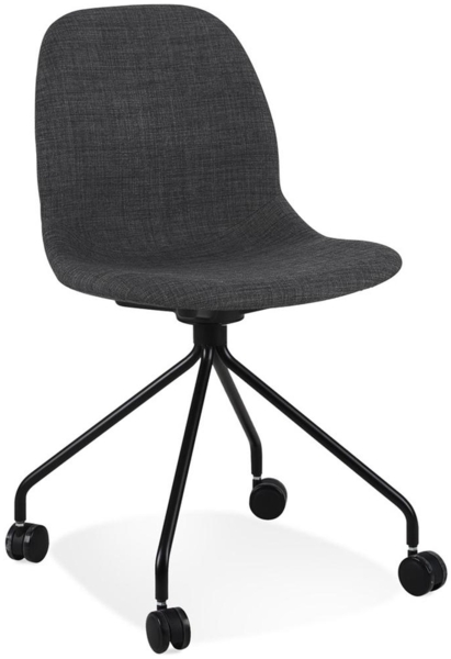 Bürostuhl Ergonomisch Gepolstert | Drehstuhl mit Rollen | Schreibtischstuhl mit 360° Funktion | Modern Design Schwarz | Stoffbezug Anthrazit | Cerano von Kadima Design