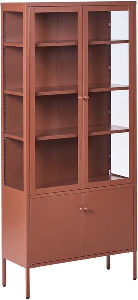 Vitrine mit Glastüren OXTED Metall 80 cm Goldbraun