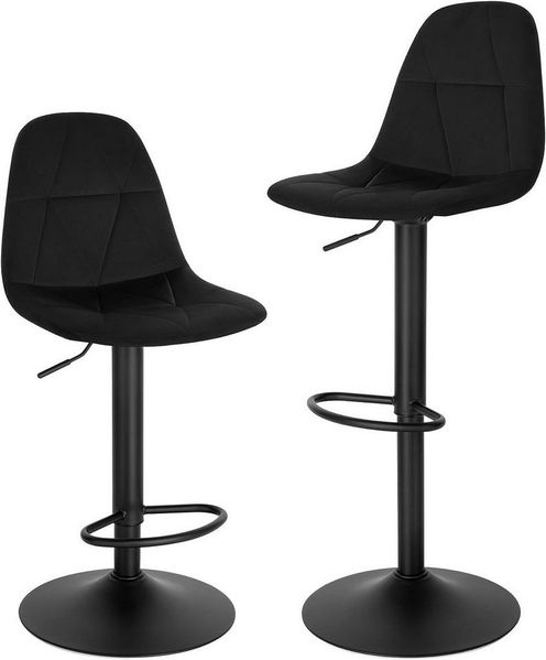 EUGAD Barhocker (2 St, 2er), Rückenlehne höhenverstellbar drehbar Samtbezug