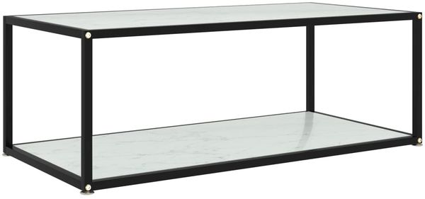 vidaXL Couchtisch Weiß 100x50x35 cm Hartglas 322899
