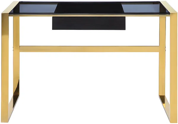 Vente-unique - SALI Büromöbel MetallGlas Schwarz - B 60 cm x H 76 cm x L 120 cm Bild 3