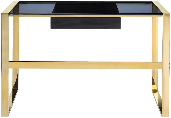 Vente-unique - SALI Büromöbel MetallGlas Schwarz - B 60 cm x H 76 cm x L 120 cm Bild 4