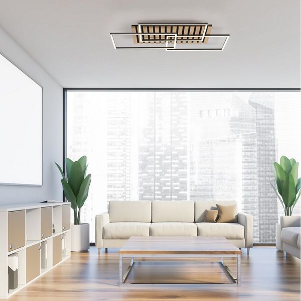 OTTO home Deckenleuchte Ullii Akustikpaneele, CCT - über Fernbedienung, Dimmer, Dimmfunktion, Ein-/Ausschalter, Farbsteuerung, Memory, nach Trennung vom Netz, Memoryfunktion, dimmbar über Fernbedienung, LED fest integriert, warmweiß - kaltweiß, Frame s...