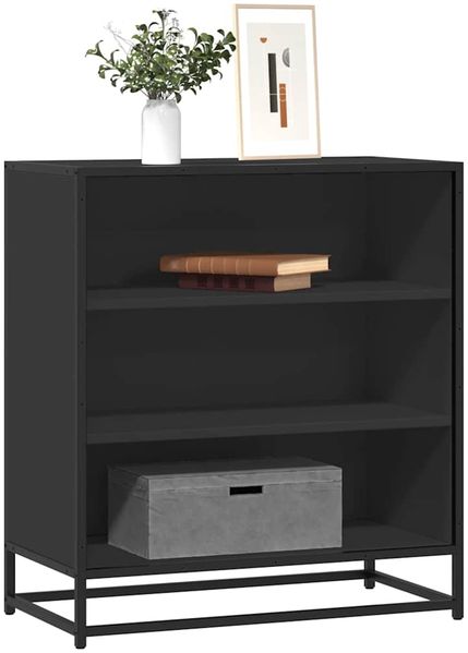 vidaXL Sideboard Schwarz 68x35x76 cm Holzwerkstoff und Metall 848974