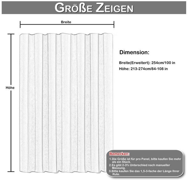 BTTO V&G Verdunkelungsvorhang Raumteiler-Vorhänge zur Deckenmontage, Gardinen inkl. Schiene-Set, Extra Breite