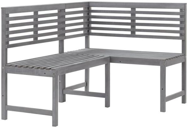 vidaXL Garten-Eckbank Grau 140 cm Massivholz Akazie 312423