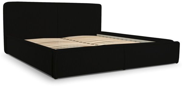 MOEBLO Polsterbett BETT 04 (Bezug: aus Cord, Doppelbett mit Kopfstütze, Rahmenbettgestell 180x200, mit Bettkasten und Lattenrost), mit Bettkasten