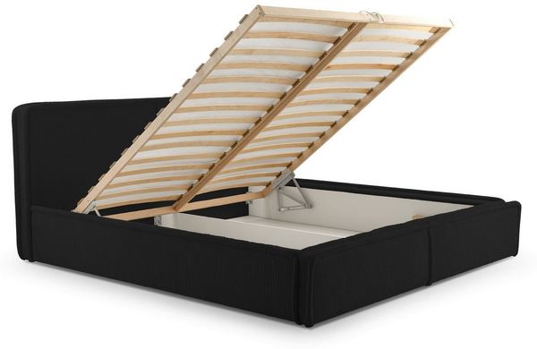 MOEBLO Polsterbett BETT 04 (Bezug: aus Cord, Doppelbett mit Kopfstütze, Rahmenbettgestell 180x200, mit Bettkasten und Lattenrost), mit Bettkasten Bild 4