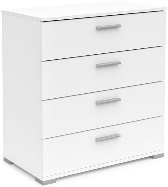 habeig Kommode Kommode 241 Sideboard Perfect Weiss 4 Schubladen Flurschrank Schrank
