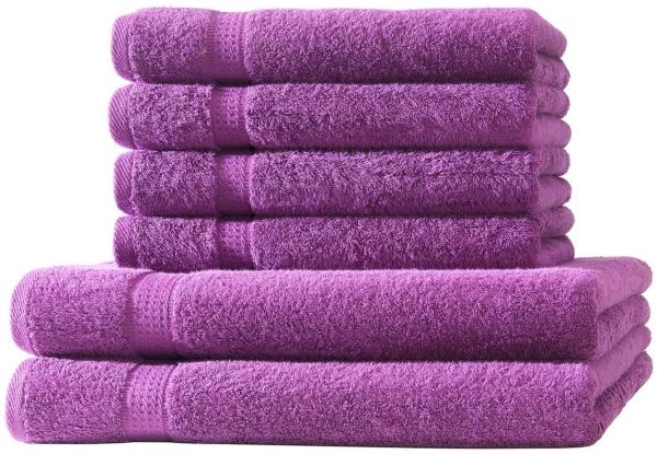Hometex Premium Textiles Handtuch in Premium Qualität 500 g/m², Feinster Frottier-Stoff 100% Baumwolle, 2x Duschtuch + 4x Handtuch, Kuschelig weich, saugfähig, Extra schwere, flauschige Hotel-Qualität