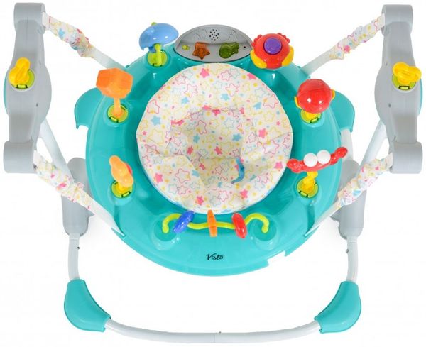 Hopser Vista mit Spielcenter, Musik, Licht, MP3-Anschluss, Höhe einstellbar grau türkis Bild 2