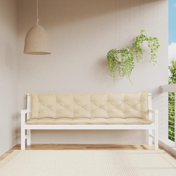 vidaXL Gartenbank-Auflagen 2 Stk. Beige 200x50x7 cm Oxford-Gewebe 361738