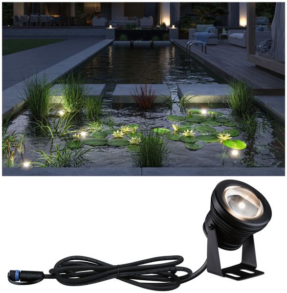 Paulmann No. 94559 Plug&Shine LED Spot Teichleuchte IP68 5W mit 2m Kabel