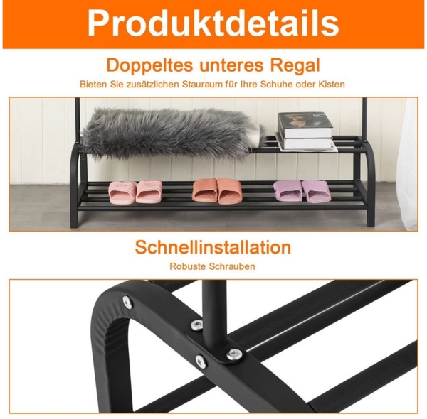 Youyijia Kleiderständer Kleiderständer Stabil Metall Kleiderstange Freistehender Bild 2