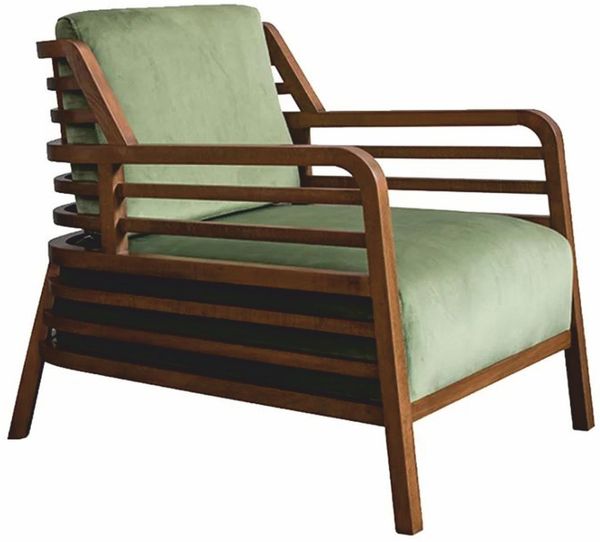 Casa Padrino Luxus Sessel Grün / Braun - Wohnzimmer & Hotel Möbel