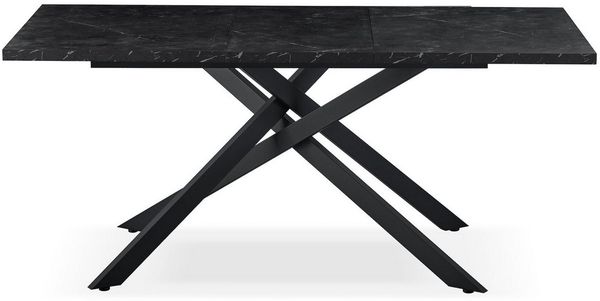 B&D home Esstisch LARS, Metallgestell schwarz oder weiß, ausziehbar 120-160cm, 4-6 Personen