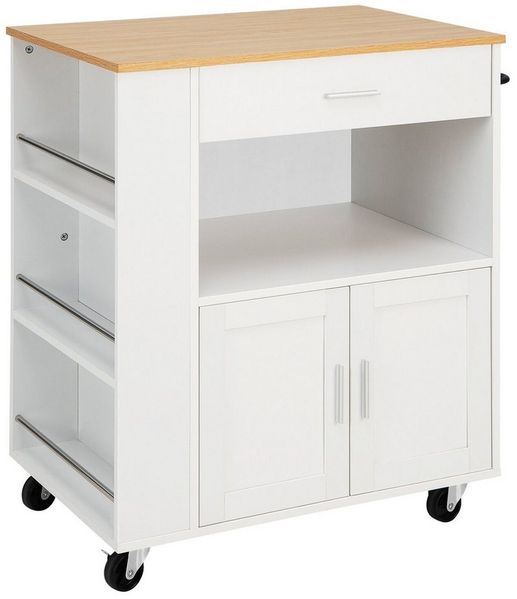 KOMFOTTEU Küchenwagen Servierwagen, mit Schublade, zweitüriger Schrank