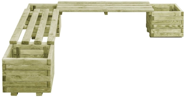 vidaXL Gartenbank mit Pflanzgefäßen Kiefernholz Imprägniert 44948
