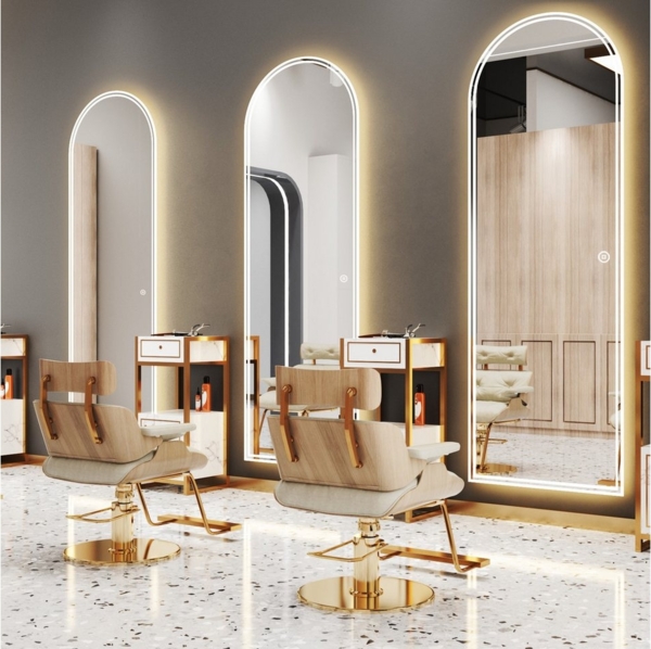 WDWRITTI Spiegel groß für Friseurladen Hotel Garderobe & Flur Schlafzimmer Wohnzimmer (Wandspiegel mit LED Beleuchtung, 1-St, 165x60, 165x50, 150x50, 140x40), 3Lichtfarben, Dimmbar, Memory-Funktion