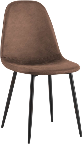 CLP Esszimmerstuhl Napier gepolstert mit Rückenlehne,braun Vintage Kunstleder