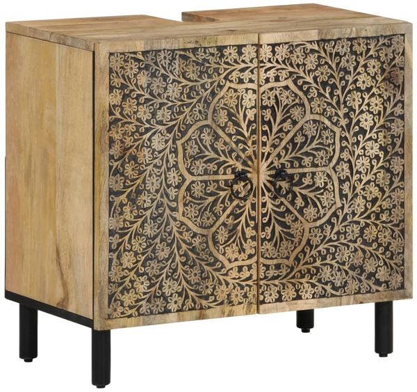 vidaXL Waschbeckenunterschrank 62x33x58 cm Massivholz Mango 358231