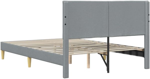 vidaXL Bettrahmen mit Kopfteil Hellgrau 160 x 200 cm Stoff 42027594 Bild 6