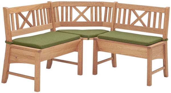 Eckbank Deborah aus Massivholz 177 x 177 x 87 Küchenbank massiv Buche lackiert/Grün 12147-177177-grün