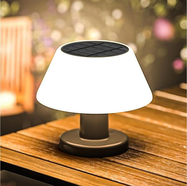 VIVIHEYDAY LED Solarleuchte Gartenleuchte, LED Solar Tischleuchte, LED Solar Tisch Lampen, mit Lichtsensor, Dimmbar, Terrassen Beleuchtung Garten