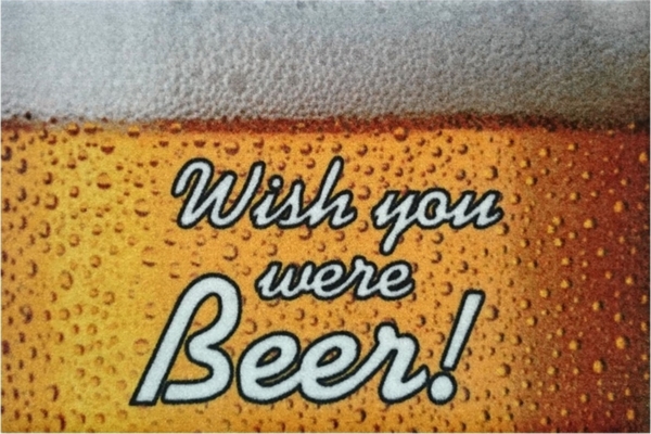 Rockbites - Fußmatte Türmatte "Wish you were Beer" Gelb Weiß Nr. 100 (100947)*