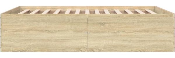 vidaXL Bettgestell Sonoma-Eiche 135x190 cm Holzwerkstoff 3280946 Bild 5