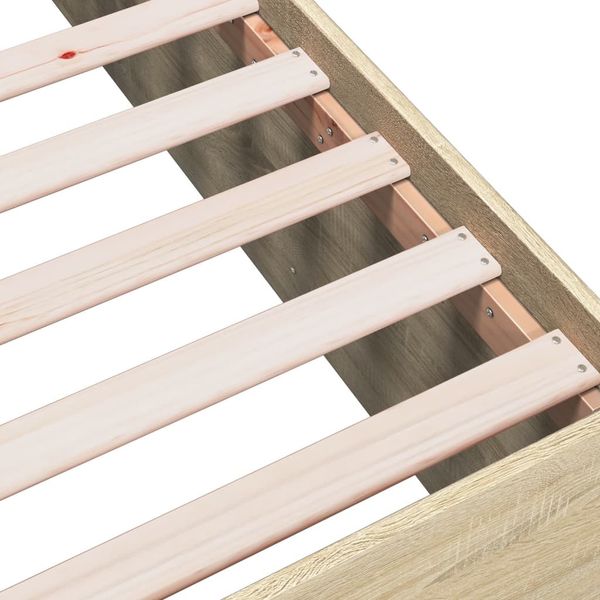 vidaXL Bettgestell Sonoma-Eiche 135x190 cm Holzwerkstoff 3280946 Bild 7