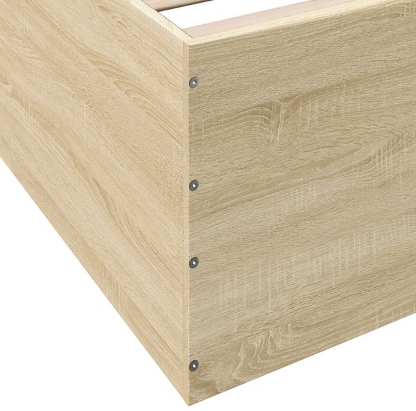 vidaXL Bettgestell Sonoma-Eiche 135x190 cm Holzwerkstoff 3280946 Bild 8