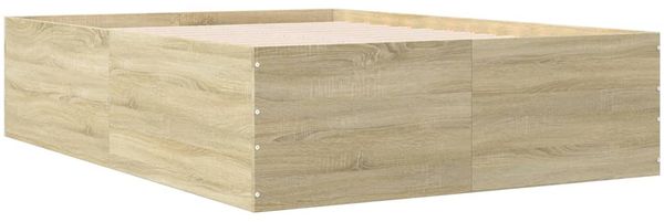 vidaXL Bettgestell Sonoma-Eiche 135x190 cm Holzwerkstoff 3280946 Bild 3