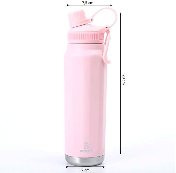Botells Thermoflasche Edelstahl Isolierflasche 800 ml, Doppelwand, Bügelverschluss, robust, Geschmacks- und geruchsneutrale Edelstahl Sport Thermoflasche 0,8 l