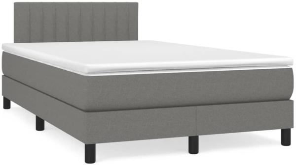 vidaXL Boxspringbett mit Matratze & LED Dunkelgrau 120x190 cm Stoff 3270054