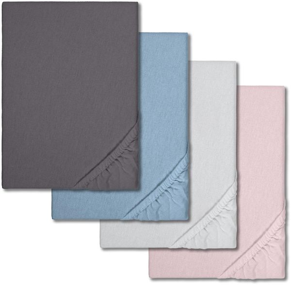 Sparpaket 4 Farben Spannbettlaken Winterflausch 180 x 190 - 200 x 200 cm