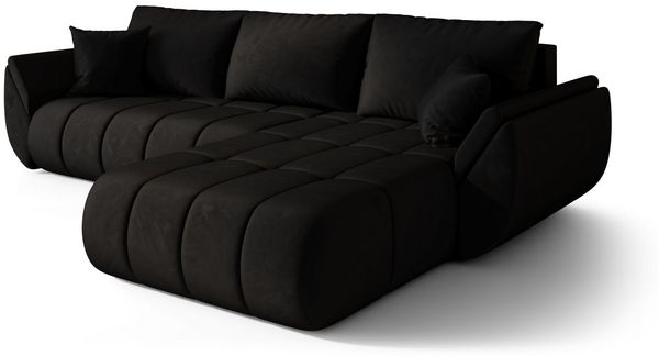 Kaiser Möbel Ecksofa TOKYO PREMIUM im Veloursstoff Monolith,Schlaffunktion und Bettkaste, Ecksofa, L-Form,Samtweiche Veloursoberfläche,Wasserabweisender Stoff Monolit