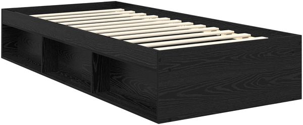 vidaXL Bettrahmen Schwarz 100 x 200 cm Massives Kiefernholz 3411448 Bild 5