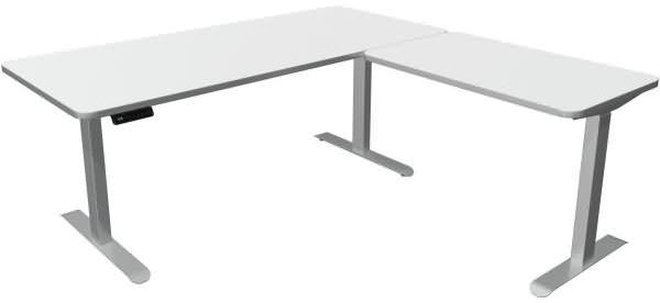 Kerkmann Schreibtisch Sitz-Stehtisch Move 3 Premium 180x80x72-121cm inkl. Anbautisch 100x60cm elektr. höhenverstellbar mit Memoryfunktion Weiß