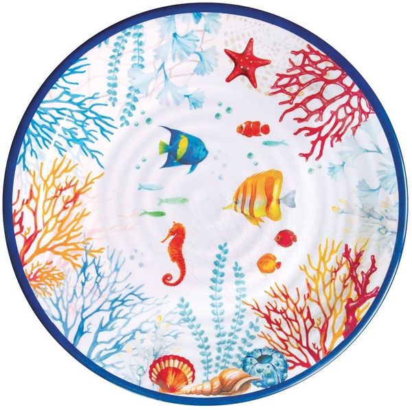 EasyLife Speiseteller Bora Bora, Spülmaschinengeeignet, Mehrfarbig, Unterwasser, H: 1cm