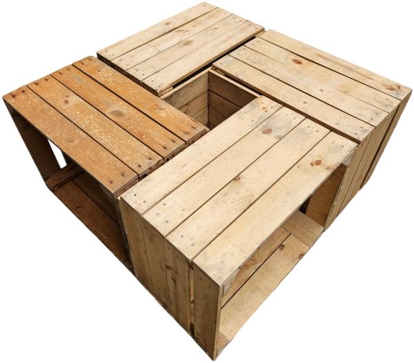 Holzkisten 4er Set 50 x 40 x 30cm Vintage Natur