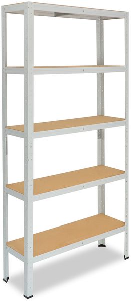 shelfplaza OFFICE 180x70x60 cm Schwerlastregal in lichtgrau mit 5 Böden und 175 kg Traglast pro Boden