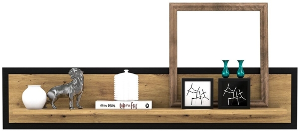 FORTE Trondheim Wandpaneel, Holzwerkstoff, Schwarz/Braun, 140 x 29,6 x 23,4 cm Bild 3