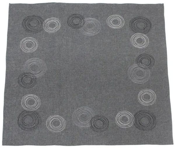 Home-trends24. de Tischdecke Kreise grau Stickereien Tischläufer 85 x 85 cm