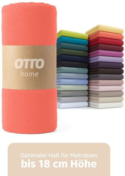 OTTO home Spannbettlaken PHYSALIS in BASIC und PREMIUM Qualität, 100% Baumwolle, Jersey (110 g/m), Gummizug: rundum, (2 Stück), für Matratzen bis 18 cm Höhe, Bettlaken, Spannbetttuch, pflegeleicht