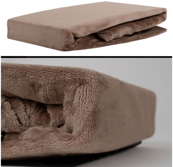 Visaggio Spannbettlaken Cashmere Touch Winter Spannbetttuch Super Soft Bettlaken, Nicki, Gummizug: rundum, Flauschig warmes Teddyplüsch, Einfarbig Bild 2