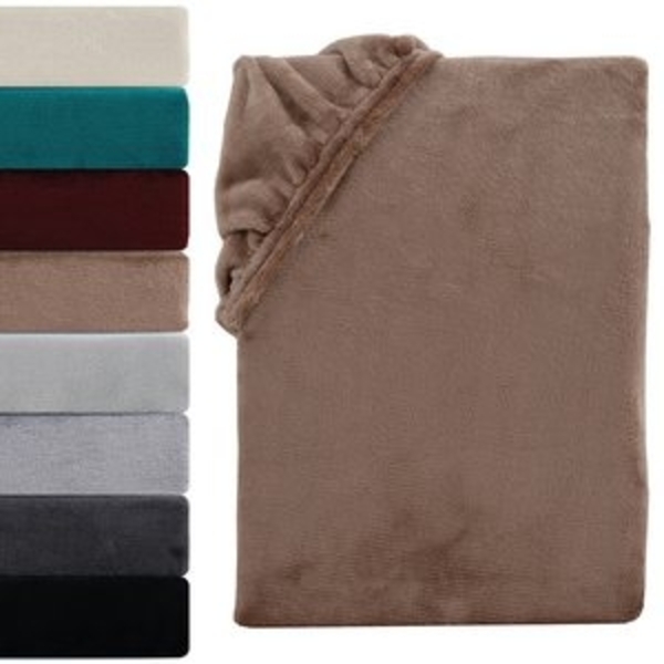 Visaggio Spannbettlaken Cashmere Touch Winter Spannbetttuch Super Soft Bettlaken, Nicki, Gummizug: rundum, Flauschig warmes Teddyplüsch, Einfarbig Bild 6